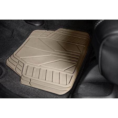 4-Piece Tan-Brown All-Season Floor Mats, Trims to Fit