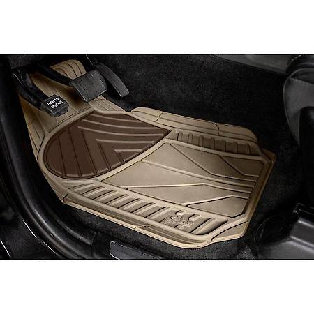 4-Piece Tan-Brown All-Season Floor Mats, Trims to Fit