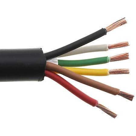 14/6 ga. PVC Insulation Multi Conductor Jacketed Green/Black/White/Red/Yellow/Brown Trailer Wire (Sold by foot)
