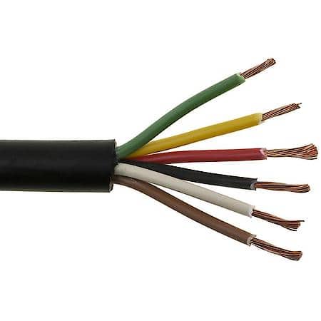 16/6 ga. PVC Insulation Multi Conductor Jacketed Green/Black/White/Red/Yellow/Brown Trailer Wire (Sold by foot)