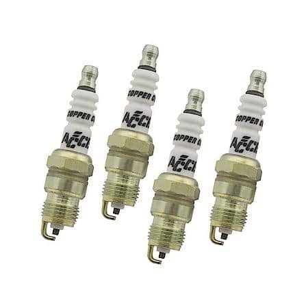Shorty Copper Spark Plugs: 14mm Thread - .460 in Reach - Tapered Seat - 4 Pack