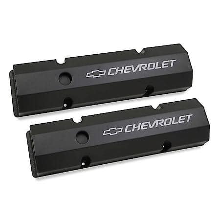 GM Fabricated Aluminum Valve Cover - Black - SBC 283-350