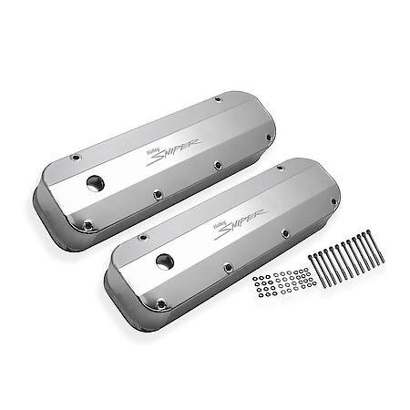 Fabricated aluminum valve cover pair; silver; 1968-97 429-460 big block