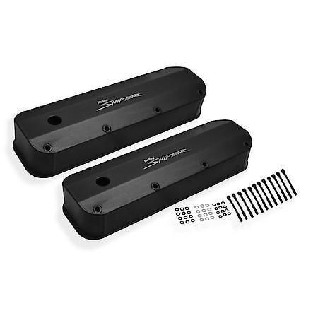 Fabricated aluminum valve cover pair; black; 1968-97 429-460 big block