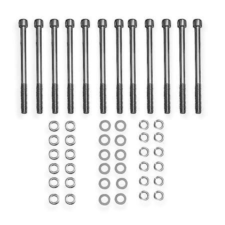 Fabricated aluminum valve cover pair w/1/4in. thick billet rail; silver; 1962-85