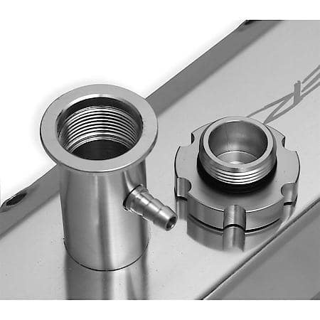 Fabricated aluminum tall valve cover pair tapered edge; silver; 1962-85 Ford 260