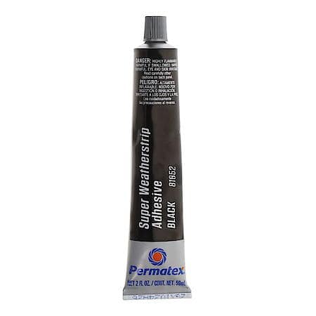Black Super Weatherstrip Adhesive, Water-Resistant, 2 OZ