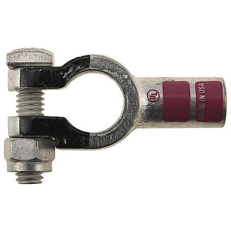 1 Gauge Crimp or Solder Straight Negative Top Post Battery Terminal (Sold by each)