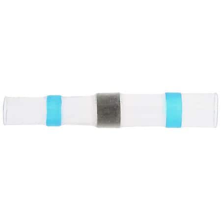 16 To 14 Gauge Solder Heat Shrink Blue Butt Connector (Sold by each)