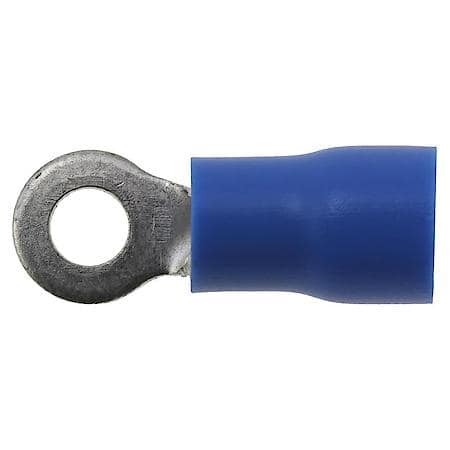 16 To 14 Gauge No. 4 PVC Crimp Solderless Blue Ring Terminal (Sold by each)