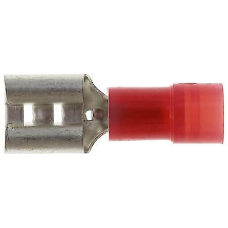 22 To 18 Gauge .250 Nylon Double Crimp Solderless Red Female Spade / Disconnect Terminal (Sold by each)