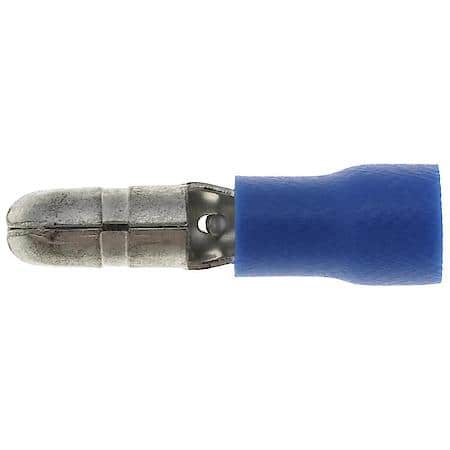 16 To 14 Gauge .157 PVC Crimp Solderless Blue Male Bullet Terminal (Sold by each)