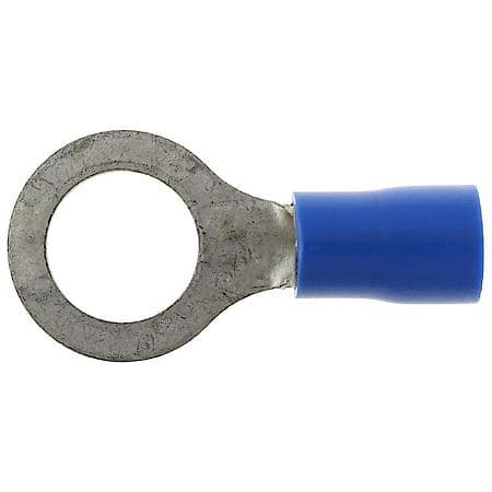 6 Gauge 3/8" PVC Solderless Blue Ring Terminal (Sold by each)