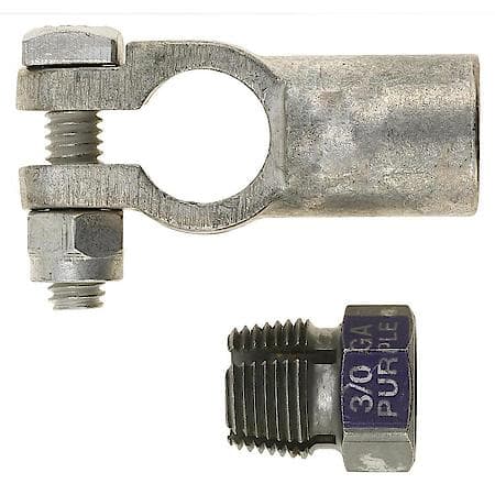 3/0 (000) Gauge Compression Nut Universal Straight Top Post Battery Terminal (Sold by each)