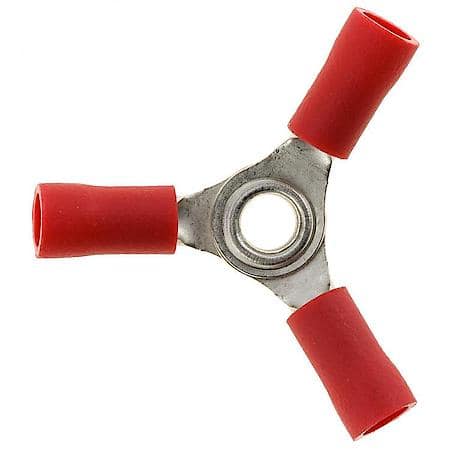 22 To 18 Gauge Crimp Solderless Red 3 Way Connector (Sold by each)