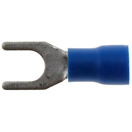 16 To 14 Gauge No. 10 PVC Crimp Solderless Blue Open Spade Terminal (Sold by each)