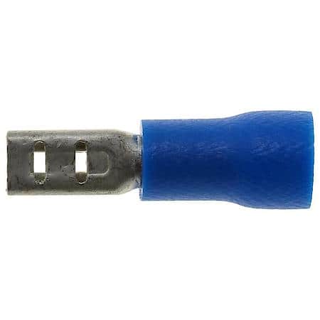 16 To 14 Gauge .110 PVC Crimp Solderless Blue Female Spade / Disconnect Terminal (Sold by each)