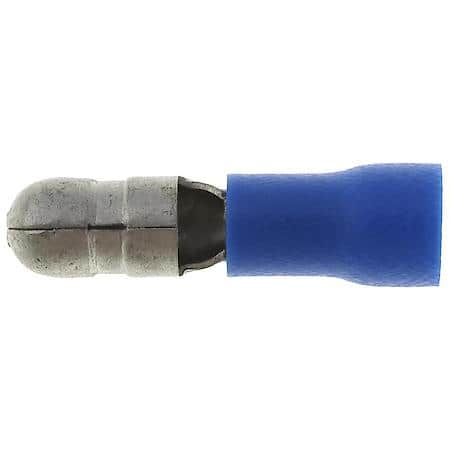 16 To 14 Gauge .180 PVC Crimp Solderless Blue Male Bullet Terminal (Sold by each)