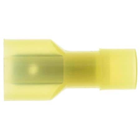 12 To 10 Gauge .250 Nylon Crimp Solderless Yellow Insulated Male Spade / Disconnect Terminal (Sold by each)