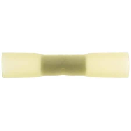 12 To 10 Gauge Crimp Solderless Heat Shrink with Sealant Yellow Butt Connector (Sold by each)