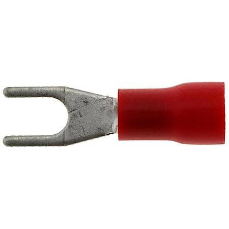22 To 18 Gauge No. 6 PVC Crimp Solderless Red Open Spade Terminal (Sold by each)