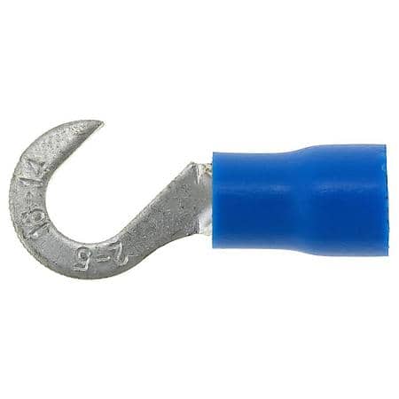 16 To 14 Gauge No. 10 Crimp Solderless Blue Hook Terminal (Sold by each)