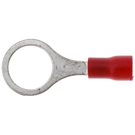 22 To 18 Gauge 3/8" PVC Crimp Solderless Red Ring Terminal (Sold by each)