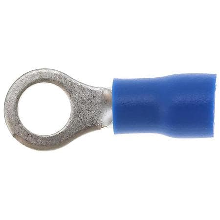 16 To 14 Gauge No. 10 PVC Crimp Solderless Blue Ring Terminal (Sold by each)