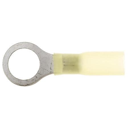 12 To 10 Gauge 3/8" Crimp Solderless Heat Shrink with Sealant Yellow Ring Terminal (Sold by each)