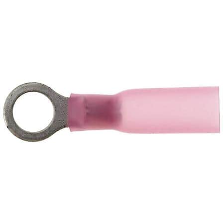 22 To 18 Gauge No. 10 Crimp Solderless Heat Shrink with Sealant Red Ring Terminal (Sold by each)