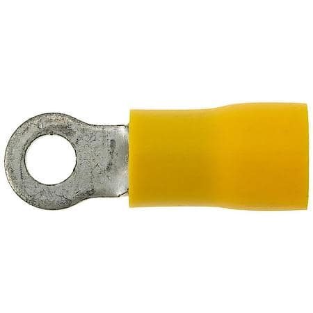 12 To 10 Gauge No. 6 PVC Crimp Solderless Yellow Ring Terminal (Sold by each)
