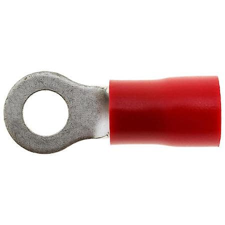 8 Gauge 1/4" PVC Solderless Red Ring Terminal (Sold by each)