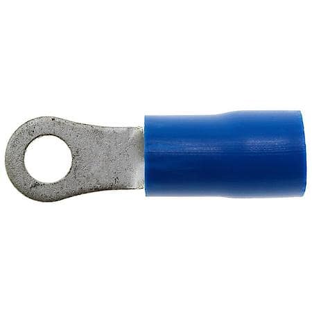 6 Gauge 1/4 Inch PVC Solderless Blue Ring Terminal (Sold by each)