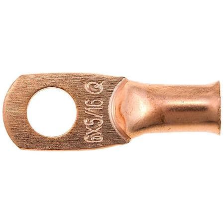 6 Gauge 5/16" Crimp or Solder Copper Lug (Sold by each)