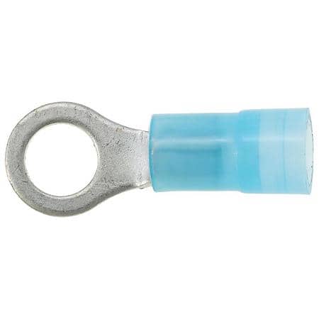16 To 14 Gauge No. 10 Nylon Double Crimp Solderless Blue Ring Terminal (Sold by each)