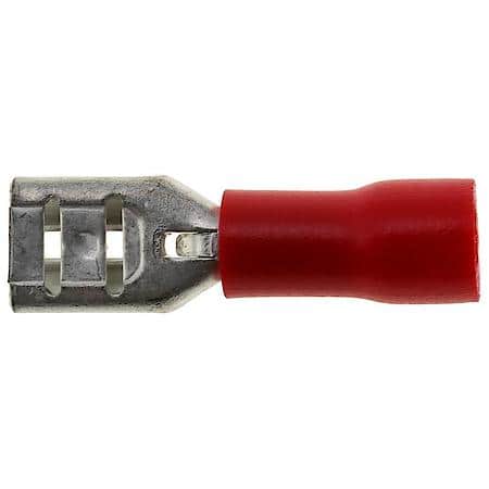 22 To 18 Gauge .187 PVC Crimp Solderless Red Female Spade / Disconnect Terminal (Sold by each)