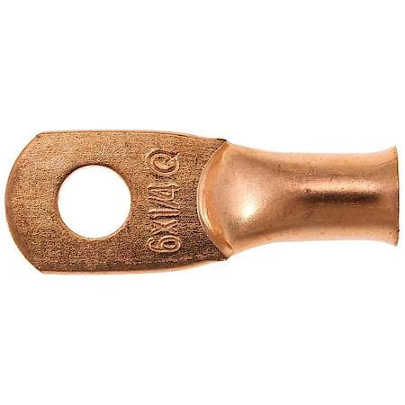 6 Gauge 1/4" Crimp or Solder Copper Lug (Sold by each)