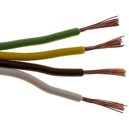 16/4 Gauge Bonded Parallel Brown/Green/White/Yellow Primary Wire (Sold by foot)