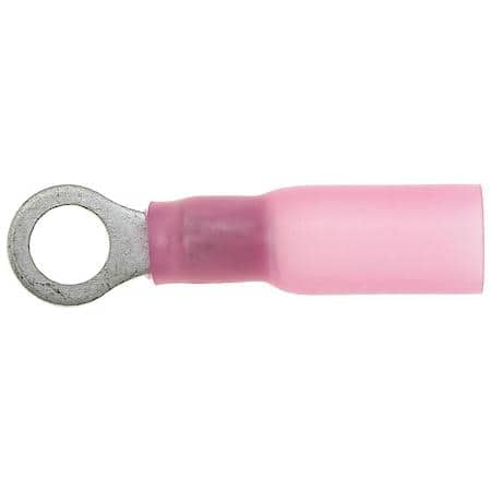 22 To 18 Gauge No. 8 Crimp Solderless Heat Shrink with Sealant Red Ring Terminal (Sold by each)