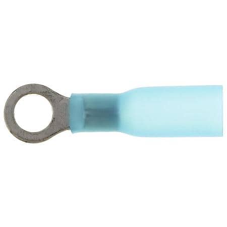 16 To 14 Gauge No. 10 Crimp Solderless Heat Shrink with Sealant Blue Ring Terminal (Sold by each)