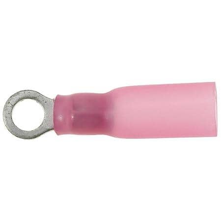 22 To 18 Gauge No. 6 Crimp Solderless Heat Shrink with Sealant Red Ring Terminal (Sold by each)