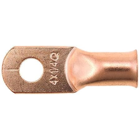 4 Gauge 1/4" Crimp or Solder Copper Lug (Sold by each)