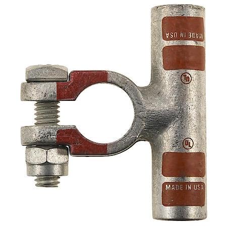 2/0 (00) Gauge Crimp or Solder Positive Flag Top Post Battery Terminal (Sold by each)
