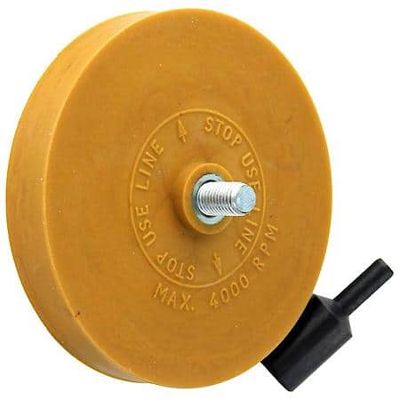 3.5 Inch Drill Mounted Eraser Wheel with Arbor, 1 Pack