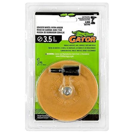 3.5 Inch Drill Mounted Eraser Wheel with Arbor, 1 Pack