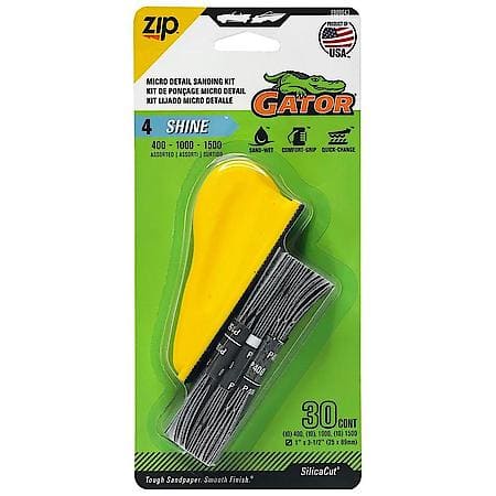 MicroZip Hook and Loop Waterproof Detail Sanding Kit, Assorted Grit, 1+30 Pack