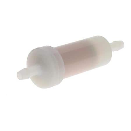 21101 In-Line Fuel Filter,1/4 Inch Male Barbs at Both Ends, Molded White Plastic