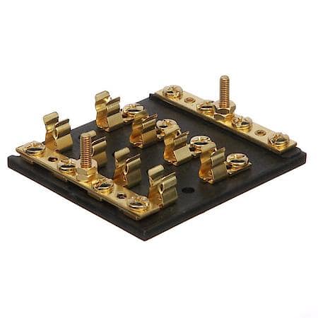 13431 4-Gang Fuse & Terminal Block,Brass Clips & Contacts,SFE 20 Amp of 3AG Fuse
