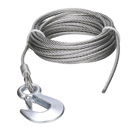 51181 Steel Winch Cable With Safety Hook, 3/16 Inch x 25 Feet, 4k# Strength
