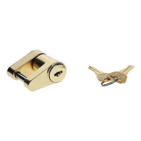 37401 Solid Brass Boat Trailer Hitch Coupler Lock with 2 Matching Keys